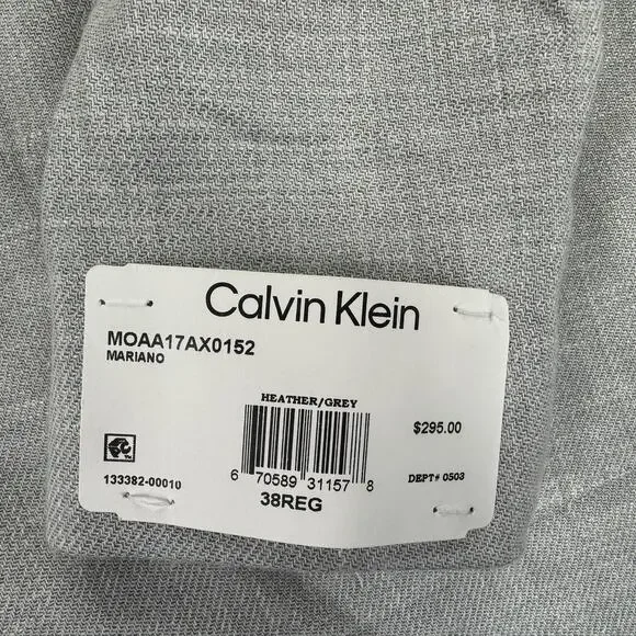 Calvin Klein Mens X Slim Fit Soft Solid Sport Coat Heather Gray 38R - Picture 3 of 5